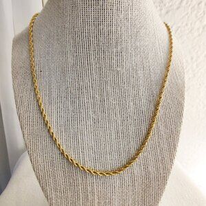 14k gold over stainless steel rope chain necklace 19"